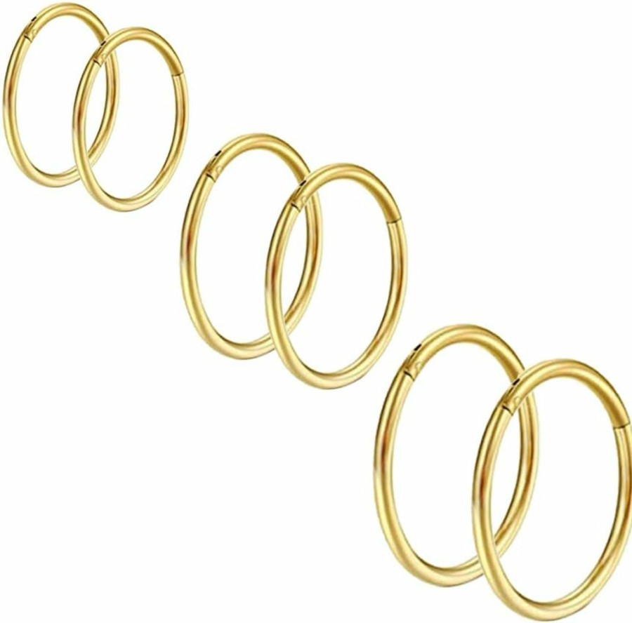 Novissmus 20G Surgical Steel Nose Rings Hoop Hinged Clicker Segment Helix Cartilage Daith Tragus Earrings Body Piercing Jewelry For Women Men Girls 6Mm 8Mm 10Mm 12Mm | Body Piercing Rings