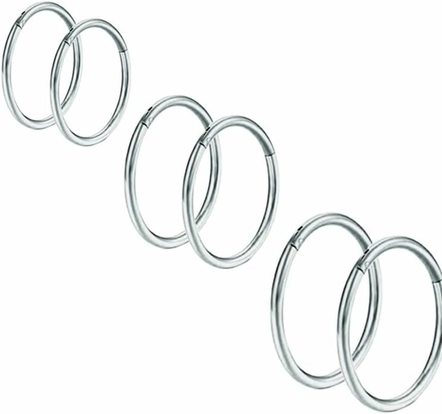 Novissmus 20G Surgical Steel Nose Rings Hoop Hinged Clicker Segment Helix Cartilage Daith Tragus Earrings Body Piercing Jewelry For Women Men Girls 6Mm 8Mm 10Mm 12Mm | Body Piercing Rings