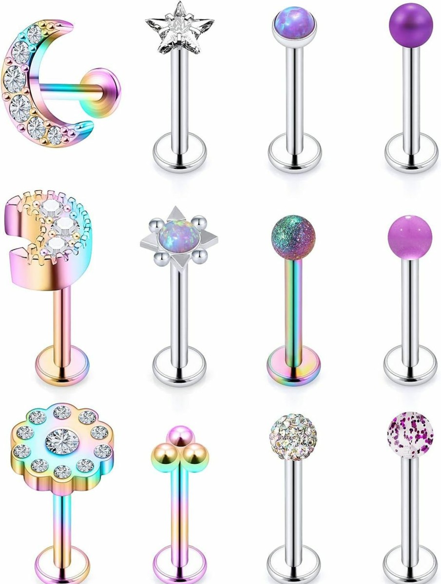 Pnsgisr Pnsgisr Cartilage Earring Tragus Piercing Jewelry Helix Piercing Jewelry Conch Piercing Jewelry Lip Rings Medusa Piercing Jewelry Cartilage Earrings For Women Piercing Jewelry Helix Earrings Piercing | Body Piercing Rings