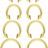 Msndnkwo Msndnkwo 16G Surgical Steel Nose Septum Rings Gold Septum Ring Horseshoe Hoop Earring Eyebrow Tragus Helix Lip Rings Piercing Jewelry Ball Spike | Body Piercing Rings