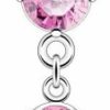 Pierced Owl Pierced Owl Pink Ribbon Breast Cancer Awareness Crystal Dangling Belly Button Ring | Body Piercing Rings