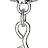 Pierced Owl Pierced Owl - 14Ga Cz Crystal Gemmed Vine And Leaves Dangling Belly Button Ring | Body Piercing Rings