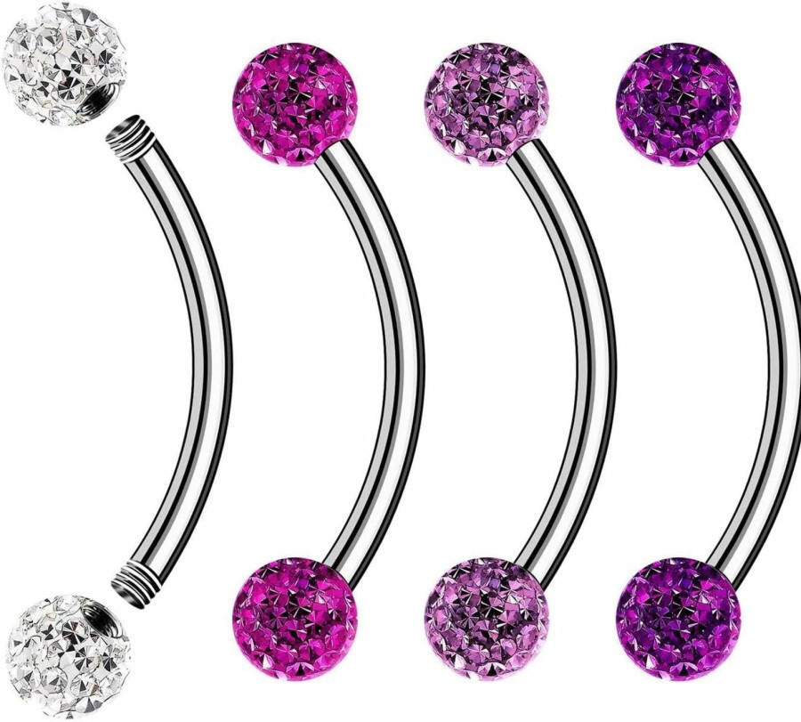 BanaVega Surgical Steel Curved Barbell Ring 16G 5/16 8Mm 3Mm Ferido Ball Helix Earring Eyebrow Piercing Jewelry Choose Colors And Size | Body Piercing Rings