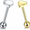 Dreamlee Dreamlee Stainless Steel 14G Heart Shaped Tongue Ring Fashion Body Piercing Jewelry Gift | Body Piercing Rings