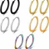 KWUNCCI Kwuncci Small Hoop Earrings Surgical Steel Tiny Hoop Earrings Set For Women Men Cartilage Helix Lobes Hinged Sleeper Earrings Hoop - Nose Ring Septum Ring Helix Ring Daith Ring Lip Ring Nipple Ring Snug Ring Rook Ring Body Piercing Jewelry 20G 8/10/12Mm | Body Piercing Rings