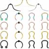 Ftovosyo Ftovosyo 25Pcs 14G 16G Septum Jewelry Surgical Steel Nose Septum Ring Hoop Retainer Piercing Jewelry For Women Men | Body Piercing Rings