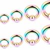 Hoeudjo Hoeudjo Large Septum Rings 14G 12G 8G 6G 4G Pa Ring Spring Action Captive Bead Rings Ear Gauges Stretching Expander Kit Stainless Steel Stretched Septum Jewelry Kit For Women Men | Body Piercing Rings