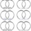 SCERRING Scerring 6 Pairs 14G Stainless Steel Captive Bead Ring Nipple Rings Hoop Cartilage Earrings Nipplerings Piercing Jewelry For Women Men 14Mm 16Mm | Body Piercing Rings