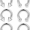 Uqnwbdq Uqnwbdq 6G 8G Large Septum Rings Horseshoes Captive Bead Ring 316L Surgical Steel Cbr Pa Rings Pierced Body Jewelry For Women Men Inner Diameter 12Mm 16Mm | Body Piercing Rings