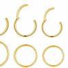 Novissmus 18G Surgical Steel Nose Rings Hoop Hinged Clicker Segment Helix Cartilage Daith Tragus Earrings Body Piercing Jewelry For Women Men Girls 6Mm 8Mm 10Mm 12Mm 4 Pairs | Body Piercing Rings