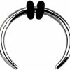 Pierced Owl Pierced Owl - 8-14G Stainless Steel Septum Pincher Nose Ring With 2 Black O-Rings | Body Piercing Rings