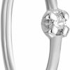 Lavari Jewelers Lavari Jewelers 22 Gauge Open Hoop Nose Ring For Women I Diamond Nose Ring For Her I 14K White Or Yellow Gold Nose Ring I 1.3Mm Uni Stud Hypoallergenic Nostril Piercing Jewelry I 22G Body Piercing | Body Piercing Rings