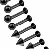 MATIGA 8Pcs Steel Anodized 14G 6Mm 8Mm Labret Earrings Piercing Jewelry Vertical Cartilage Medusa Monroe 4Mm Ball Cone More Choices | Body Piercing Rings