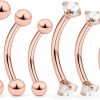 Ocptiy Ocptiy 16G Rook Piercing Jewelry Eyebrow Rings Hypoallergenic Surgical Steel Vertical Lip Labret Belly Snake Eye Tongue Ring Daith Earring Piercing Jewelry For Men Women Curved Barbells 6Mm 8Mm 10Mm | Body Piercing Rings