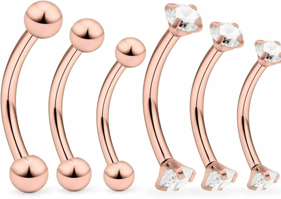 Ocptiy Ocptiy 16G Rook Piercing Jewelry Eyebrow Rings Hypoallergenic Surgical Steel Vertical Lip Labret Belly Snake Eye Tongue Ring Daith Earring Piercing Jewelry For Men Women Curved Barbells 6Mm 8Mm 10Mm | Body Piercing Rings