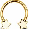 Jewseen Jewseen G23 Titanium Star Septum Ring 16G Septum Piercing Jewelry Helix Piercing Jewelry Horseshoe Earrings Daith Earrings Tragus Earring Hoop Earring Cartilage Earring For Women Men | Body Piercing Rings