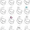 Jstyle Jsyle 20G Double Hoop Nose Ring For Single Piercing Stainless Steel Nose Rings Spiral Star Pearl Butterfly Opal Cz Twist Nose Ring Hoops Double Hoop Wrap Earrings For Women | Body Piercing Rings