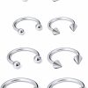 Ovxznts Ovxznts 16G Surgical Steel Nose Septum Horseshoe Hoop Earring Eyebrow Tragus Helix Lip Rings Piercing Jewelry | Body Piercing Rings