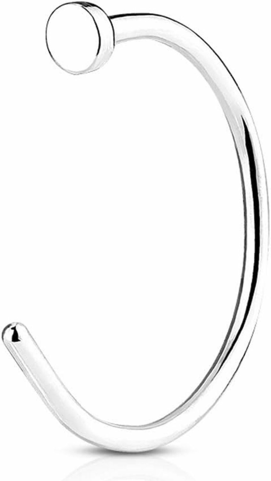 FIFTH CUE Fifth Cue Flat Disc Nose Hoop 316L Surgical Steel Ring | Body Piercing Rings