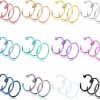 FIBO STEEL Fibo Steel 36Pcs 18-20G Hoop Nose Rings For Women Men 316L Stainless Steel Helix Tragus Lip Septum Ring Cartilage Earring Fake Nose Piercing Jewelry | Body Piercing Rings