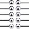 From da Phactory Nipple Rings Tongue Rings Stainless Steel 14G 16G 18G Straight Barbells Piercing Jewelry | Body Piercing Rings