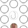 FIBO STEEL Fibo Steel 9 Pcs Stainless Steel 16G Cartilage Hoop Earrings For Men Women Nose Hoop Ring Helix Septum Conch Daith Lip Tragus Piercing Jewelry | Body Piercing Rings