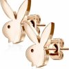 Pierce2GO Pierce2Go Playboy 316L 20G Surgical Steel Bunny Earring Studs Plated For Women 0.8 Mm - Playboy License (Rose Gold) | Body Piercing Rings