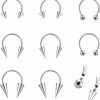 ZS Zs 8Pcs 16G/18G Spike Nose Septum Rings, Stainless Steel Internally Threaded Horseshoe Circular Barbell Piercing Jewelry For Nose Lip Tragus Cartilage Helix Daith | Body Piercing Rings