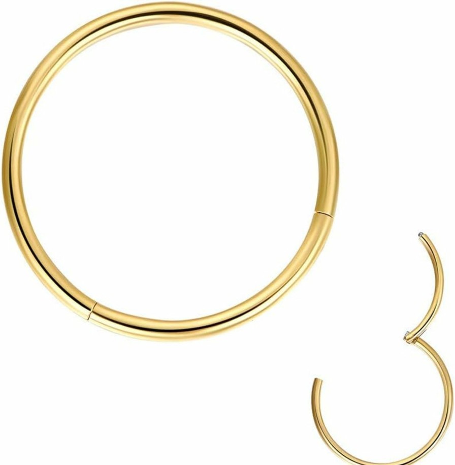 FOSIR Fosir 316L Surgical Steel Hinged Clicker Nose Rings Hoop 20G 18G 16G 14G Septum Rings Body Piercing Lip Rings | Body Piercing Rings