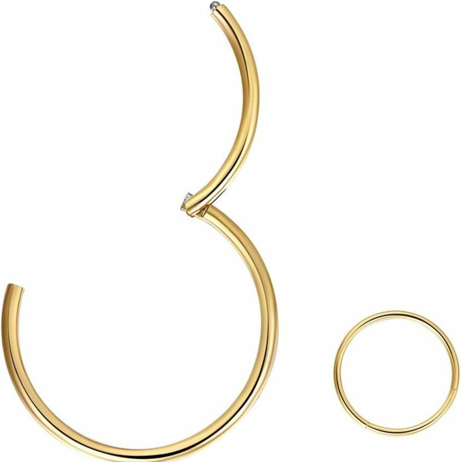 FOSIR Fosir 316L Surgical Steel Hinged Clicker Nose Rings Hoop 20G 18G 16G 14G Septum Rings Body Piercing Lip Rings | Body Piercing Rings