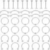 Ftovosyo Ftovosyo 20G 40Pcs Labret Nipple Lip Rings Nose Hoops Horseshoe Barbell Eyebrow Studs Septum Tragus Cartilage 316 Surgical Steel Jewelry Piercing Kit Bcr Cbr | Body Piercing Rings