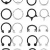 SCERRING Scerring 16G Septum Jewelry Stainless Steel Hinged Seamless Nose Hoop Ring Cartilage Daith Tragus Clicker Rings Retainer Body Piercing Jewelry 18-20Pcs | Body Piercing Rings