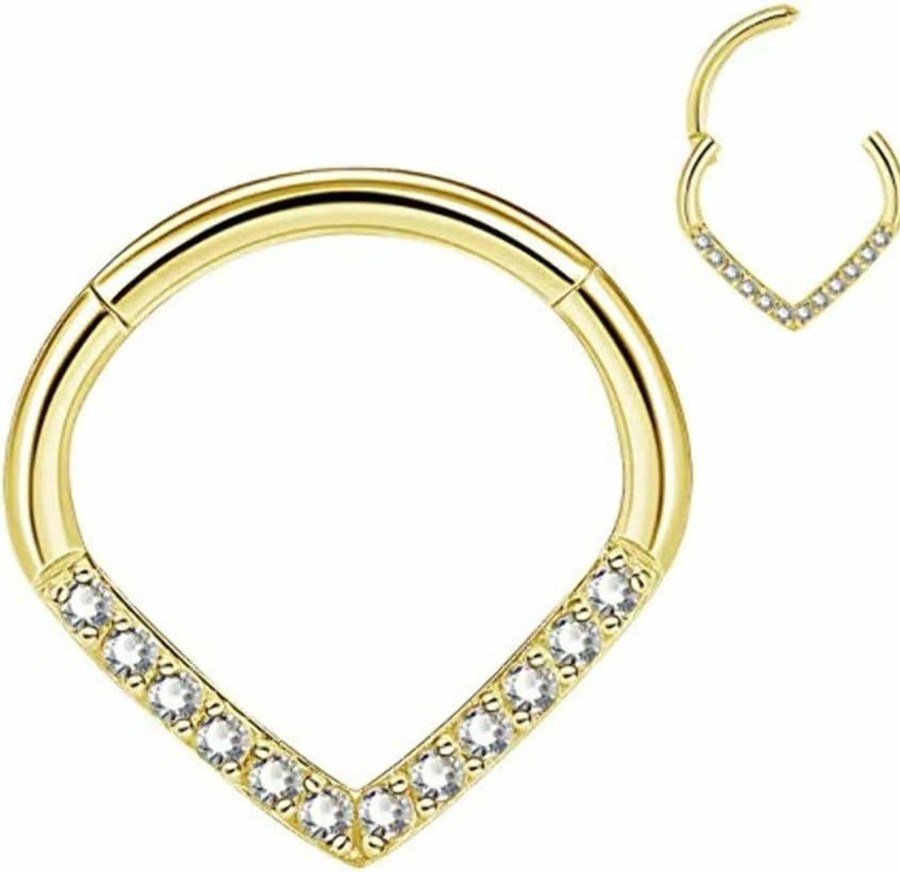 CM Crareesi Mania Cm Crareesi Mania Teardrop Daith Earrings Hoop Hinged Clicker Rings 16G Helix Cartilage Earrings Hoop 316L Stainless Steel Cz Helix Tragus Daith Septum Clicker Jewellery | Body Piercing Rings