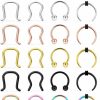 Lcolyoli Lcolyoli 25Pcs Septum Piercing Jewelry 316L Surgical Steel 3/8\"(10Mm) U-Shaped Horseshoe Nose Hoop Ring Septum Piercing Hanger Retainer For Women Men 16G 14G | Body Piercing Rings