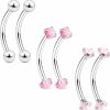 Ocptiy Ocptiy 16G 10Mm Eyebrow Rook Piercing Jewelry 316L Surgical Steel Belly Lip Rings Snake Eye Tongue Rings Curved Barbell Vertical Lip Labret Rings Piercing Jewelry For Women Men 3Mm Opal Cz Ball | Body Piercing Rings