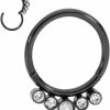 365 Sleepers 365 Sleepers 16G Surgical Steel 8Mm 10Mm Gem Hinged Hoop Segment Nose Ring Helix Tragus Septum Earring Uni Body Piercing Jewelry | Body Piercing Rings