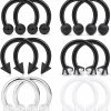 Hoeudjo Hoeudjo Septum Hoop Nose Ring 16G Surgical Steel Circular Horseshoe Rings Piercing Jewelry With Cubic Zirconia Cartilage Helix Earring Barbell Retainer For Women Men 12 Pieces 8Mm 10Mm | Body Piercing Rings