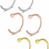 Ruifan Ruifan 6Pcs Stainless Steel Body Jewelry Piercing Earrings Nose Hoop Ring Uni With Ball Top 20 Gauge 6Mm/8Mm/10Mm | Body Piercing Rings