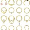 LOYALLOOK Loyallook 16Pcs 16G Septum Rings Hoop For Women Men Surgical Steel Dangle Septum Jewelry Septum Clicker Horseshoe Nose Rings Hoop Hinged Segment Daith Helix Tragus Cartilage Earrings Piercing | Body Piercing Rings