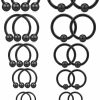 Ruifan Ruifan 16-24Pcs 16G Surgical Steel Horseshoe & Captive Bead Nose Hoop Septum Earring Eyebrow Tongue Lip Nipple Helix Tragus Piercing Jewelry Rings 6-16Mm | Body Piercing Rings