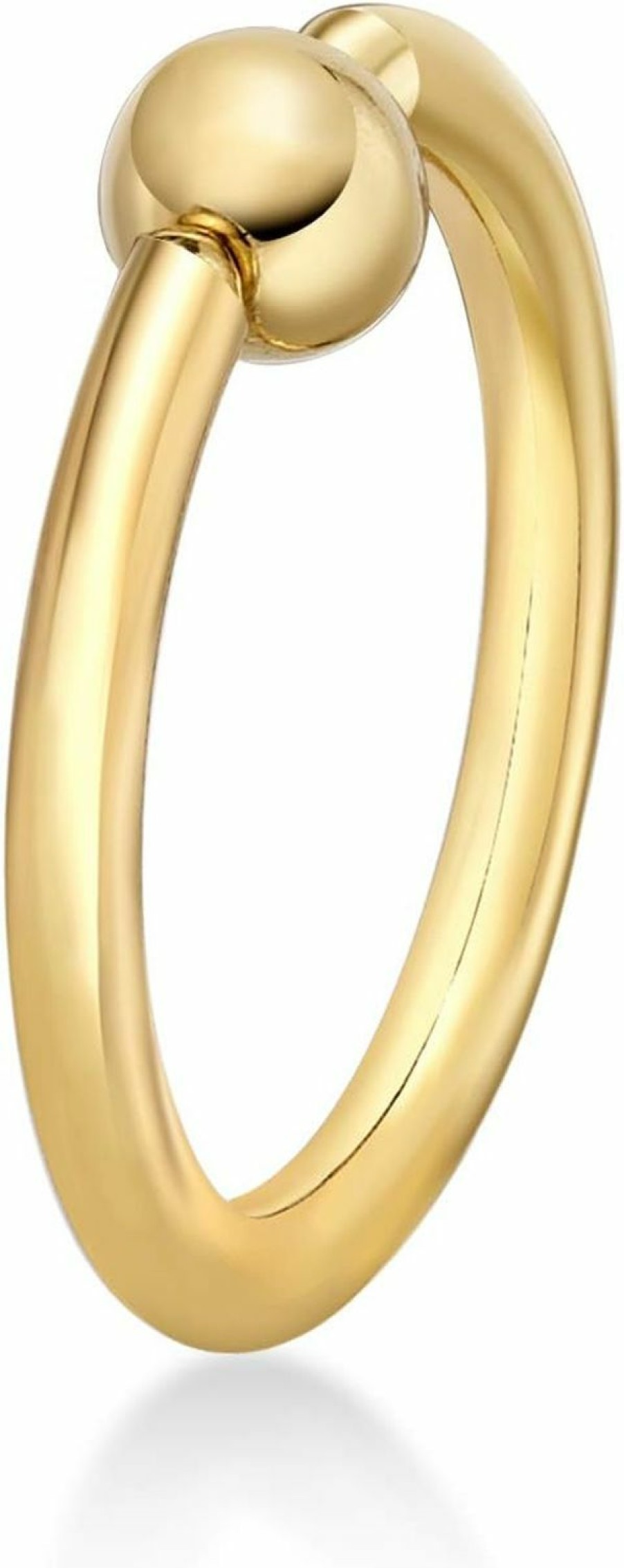 Lavari Jewelers 16 Gauge Universal Captive Bead Hoop Ring In 14K Yellow Gold 1.2 Mm By Lavari Jewelers | Body Piercing Rings