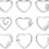 VALDEAS Valdeas 9Pcs Daith Piercing Jewelry Stainless Steel 16G Heart Daith Piercing Jewelry For Women Cartilage Tragus Helix Earrings Septum Piercing Jewelry | Body Piercing Rings