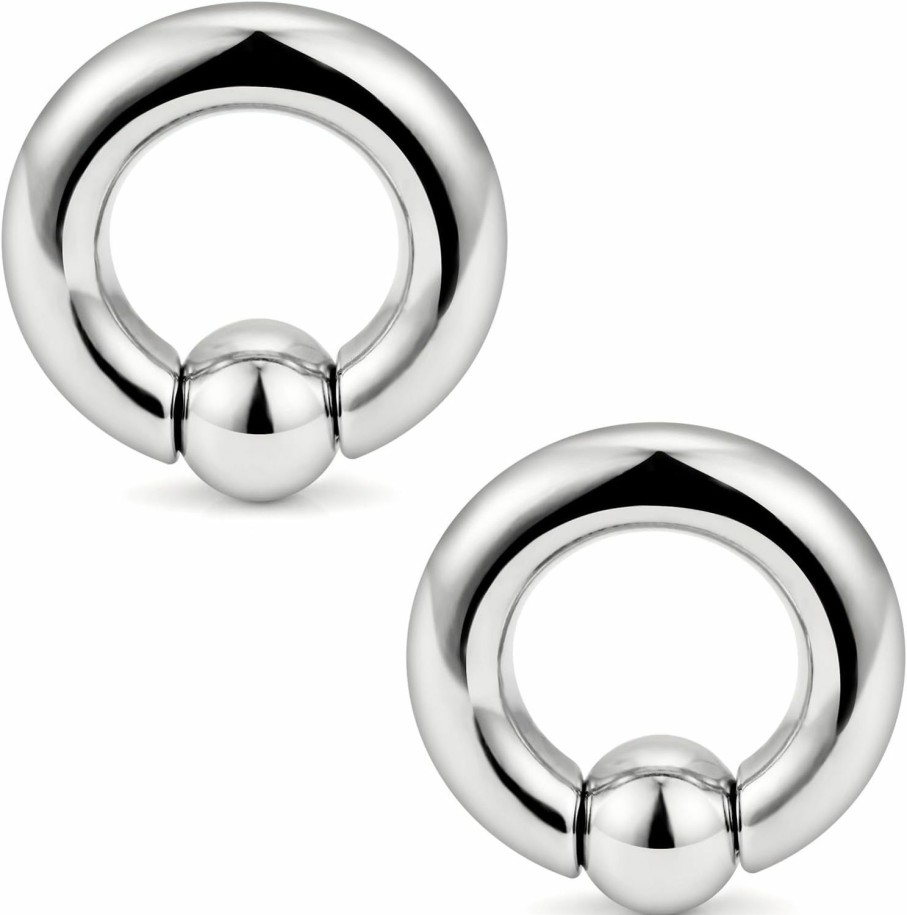 Kridzisw Kridzisw 8G 6G Titanium Septum Ring Gauges Plug Tunnel Earring Stretching Kit 8 Gauge Hypoallergenic Lobe Hoop Earring Medical Implant Grade Large Septum Nose Ring Piercing Jewelry For Women Men | Body Piercing Rings