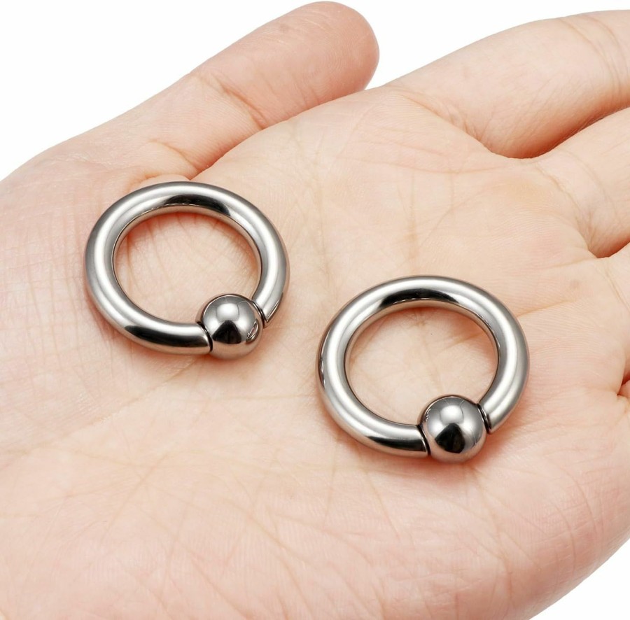 Kridzisw Kridzisw 8G 6G Titanium Septum Ring Gauges Plug Tunnel Earring Stretching Kit 8 Gauge Hypoallergenic Lobe Hoop Earring Medical Implant Grade Large Septum Nose Ring Piercing Jewelry For Women Men | Body Piercing Rings