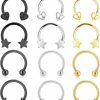 SONNYX Sonnyx 12 Pcs 16G Septum Rings For Women Men Stainless Steel Internally Threaded Horseshoe Septum Hoop Helix Daith Cartilage Tragus Earrings Piercing Jewelry | Body Piercing Rings