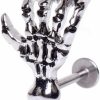 Amelia Fashion Amelia Fashion 16 Gauge Zombie Claw Labret Stud 316L Surgical Steel (Choose Length) (16Ga(1.2) L. 5/16\"(8Mm)) | Body Piercing Rings