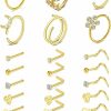 TOKRING Tokring 20G Nose Rings Hoops Nose Rings Studs For Nose Piercings Surgical Steel Nose Piercing Jewelry For Women Men | Body Piercing Rings