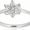 AVORA Avora 14K Gold Simulated Diamond Cz Flower Nose Ring Body Jewelry (20 Gauge) | Body Piercing Rings