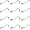 CrazyPiercing Crazypiercing 12Pcs Wholesale Lot Bling-Bling Crystal Rhinestone Stainless Steel Body Piercing Jewelry Nose Ring, Hypoallergenic, 20 Gauge | Body Piercing Rings