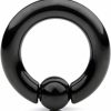 Ruifan Ruifan Black Plated 316L Surgical Steel Spring Action Captive Bead Ring Cbr 2G 4G 6G 8G 0G 00G | Body Piercing Rings